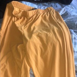 Yellow bootleg stretch Pants